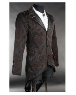 Steampunk Brokat Jacket Mit Schwalbenschwanz -Schattenfest Verkäufe steampunk brokat jacket mit schwalbenschwanz steampunk brocade tailcoat 39123 03