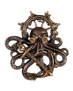 Steampunk Brosche Octopus