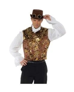 Steampunk Weste Mit Zahnrad Motiv