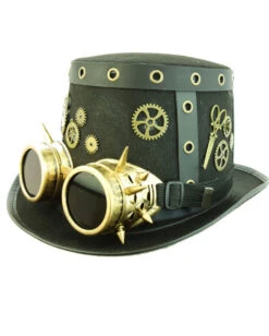 Steampunk Zylinder Mit Fliegerbrille 5 Steampunk Zylinder Mit Fliegerbrille -Schattenfest Verkäufe steampunk zylinder mit fliegerbrille steampunk hut steampunk kostuem kostuem zubehoer kostuem accessoires 53418 1