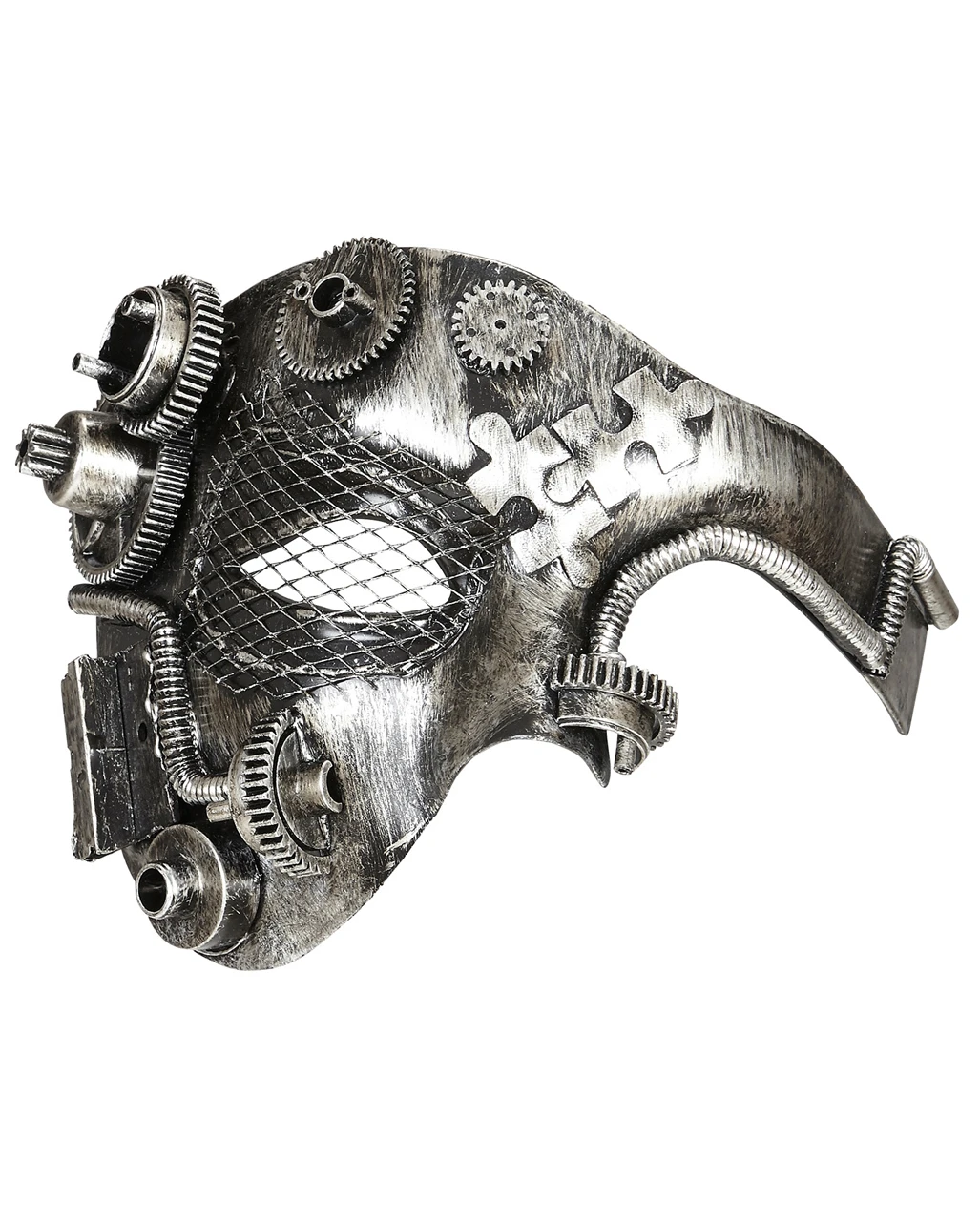 Steampunk Phantom Maske Silber 1 Steampunk Phantom Maske Silber