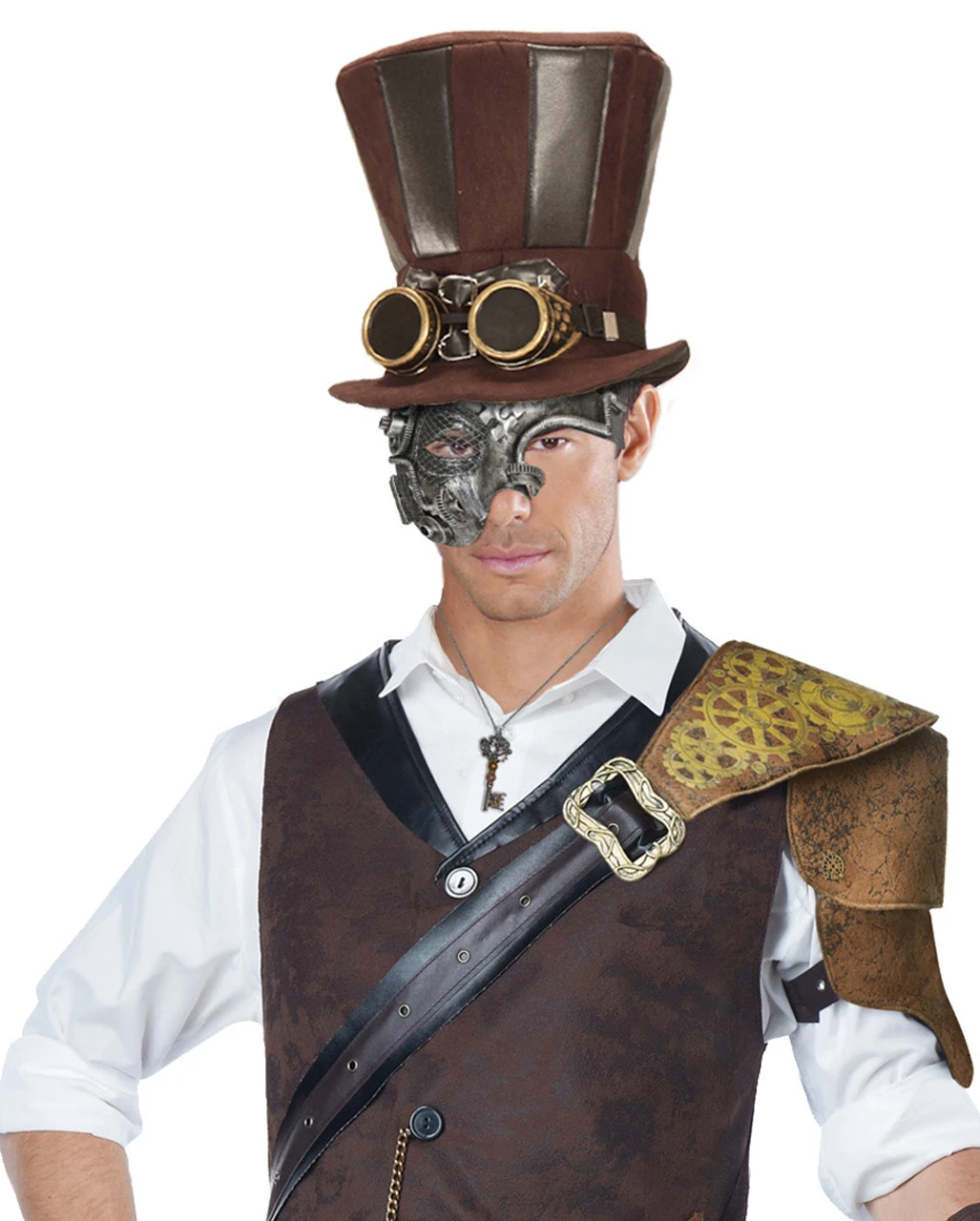 Steampunk Phantom Maske Silber 3 Steampunk Phantom Maske Silber – Bild 3