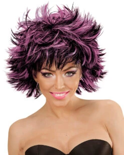Steamy Perücke Schwarz-Violett Für Halloween -Schattenfest Verkäufe steamy peruecke schwarz violett steamy wig black and purple faschingsperuecken kaufen 38685 02