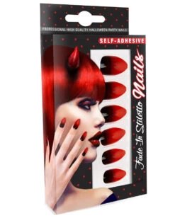 Stileto Fingernägel Schwarz / Rot 12 St. -Schattenfest Verkäufe stileto teufels fingernaegel schwarz rote fingernaegel sexy devil fingernails halloween fingernaegel 36704 03