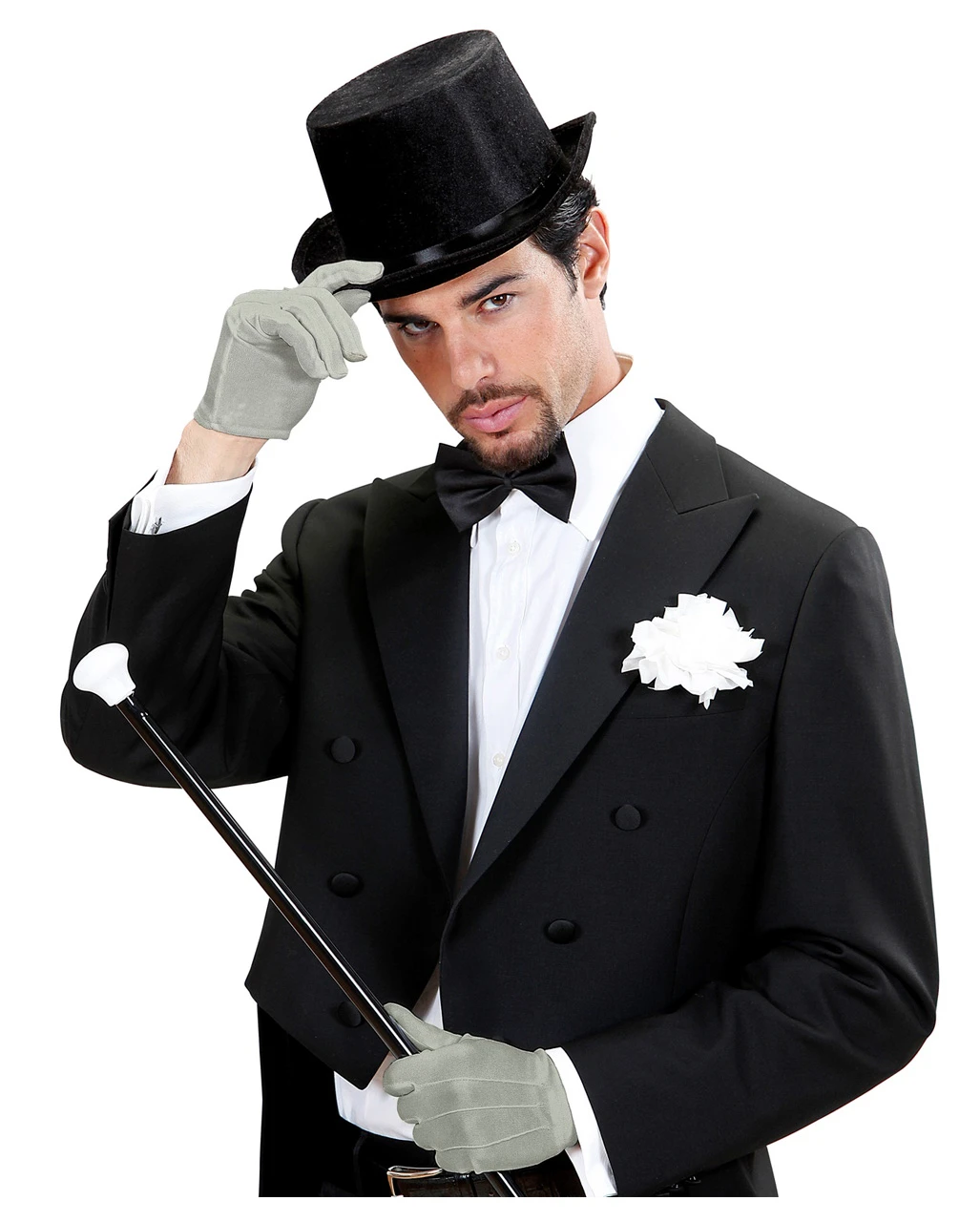 Stoffhandschuh Grau 2 Stoffhandschuh Grau – Bild 2