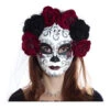 Sugar Skull Maske Mit Blüten & Schleier