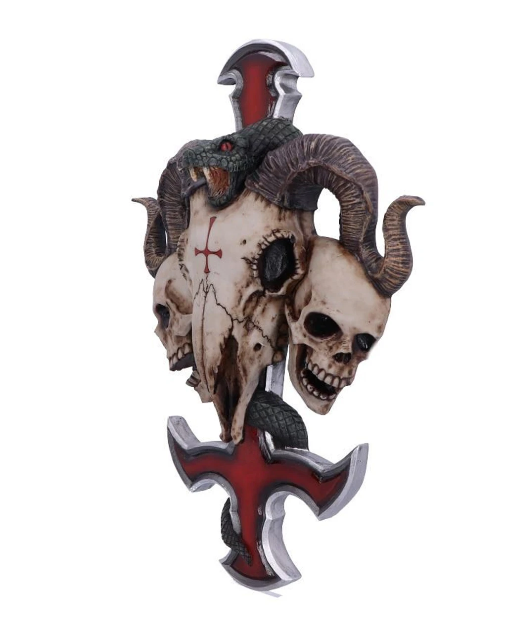 Teufelskreuz Mit Widderschädel & Schlange 1 Teufelskreuz Mit Widderschädel & Schlange