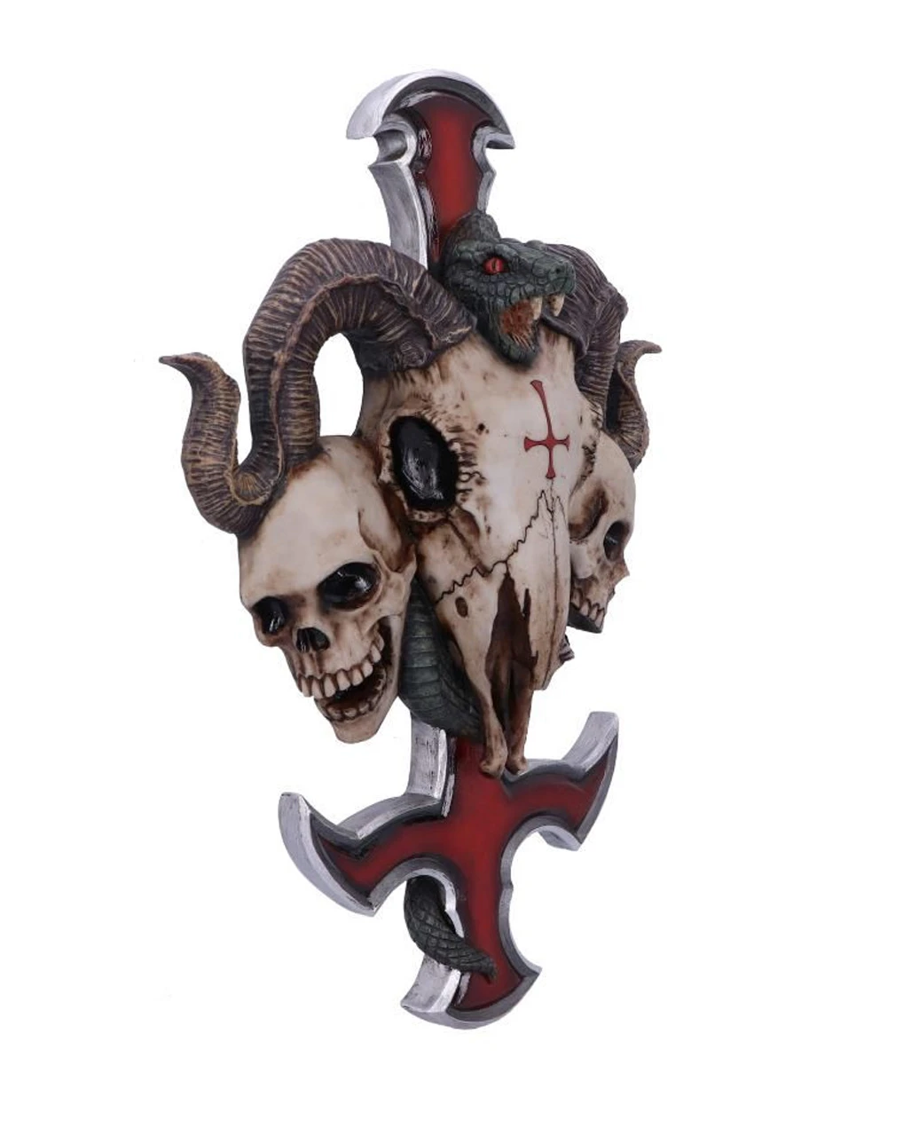 Teufelskreuz Mit Widderschädel & Schlange 2 Teufelskreuz Mit Widderschädel & Schlange – Bild 2