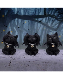 Three Wise Vampuss Vampir Kätzchen 9cm 3er Set -Schattenfest Verkäufe three wise vampuss vampir kaetzchen drei weise vampir kaetzchen halloween tischdeko gothic homeware 54582 07
