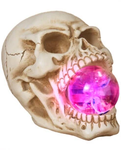 Totenkopf Mit Leuchtender Glaskugel
