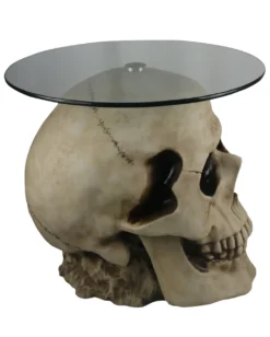 Totenkopf Tisch Mit Runder Glasplatte 56,5cm -Schattenfest Verkäufe totenkopf tisch mit runder glasplatte totenschaedel tisch mit runder glasplatte skull table with round glass plate 54783 03