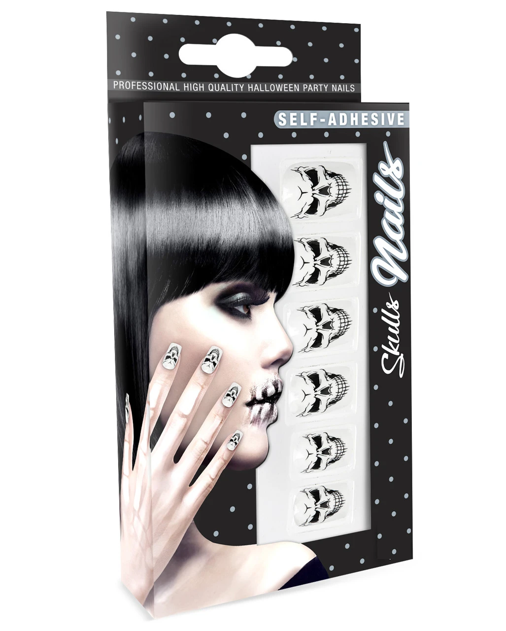 Totenkopf Fingernägel 12 St. 3 Totenkopf Fingernägel 12 St. – Bild 3