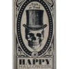 Vintage Halloween Schild "Totenkopf Mit Zylinder" 46x24cm