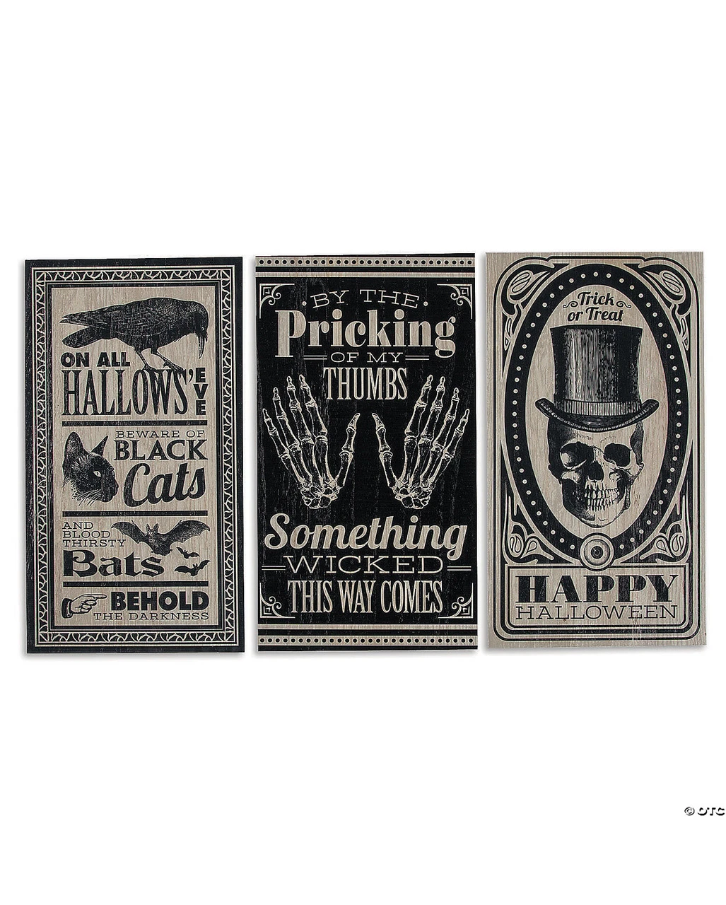 Vintage Halloween Schild "Totenkopf Mit Zylinder" 46x24cm 2 Vintage Halloween Schild "Totenkopf Mit Zylinder" 46x24cm – Bild 2