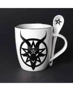 Weiße Baphomet Tasse Mit Löffel