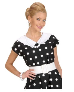 Weiße Kunststoff Perlenkette -Schattenfest Verkäufe weisse perlenkette als kostuemzubehoer kostuemschmuck fuer fasching und karneval 1717 03