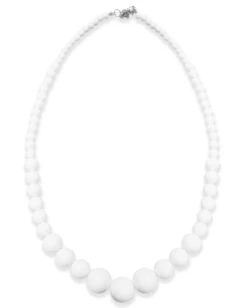 Weiße Kunststoff Perlenkette -Schattenfest Verkäufe weisse perlenkette als kostuemzubehoer kostuemschmuck fuer fasching und karneval 1717 04