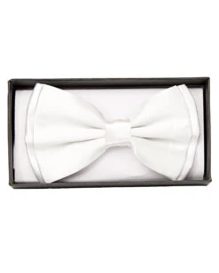 Weiße Satin Fliege Deluxe