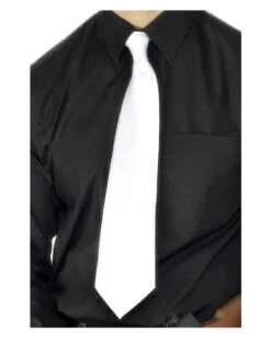 Satin Krawatte Weiß