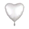 Weißer Herz Folienballon Satin Optik