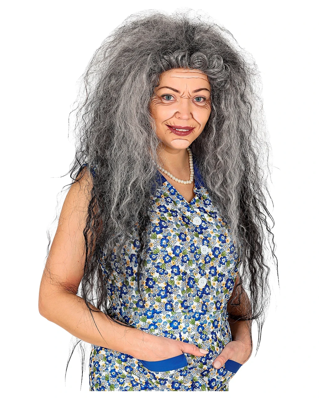 Wilde Hexen Perücke Grau 3 Wilde Hexen Perücke Grau – Bild 3