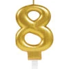 Zahlenkerze 8 Metallisch Gold