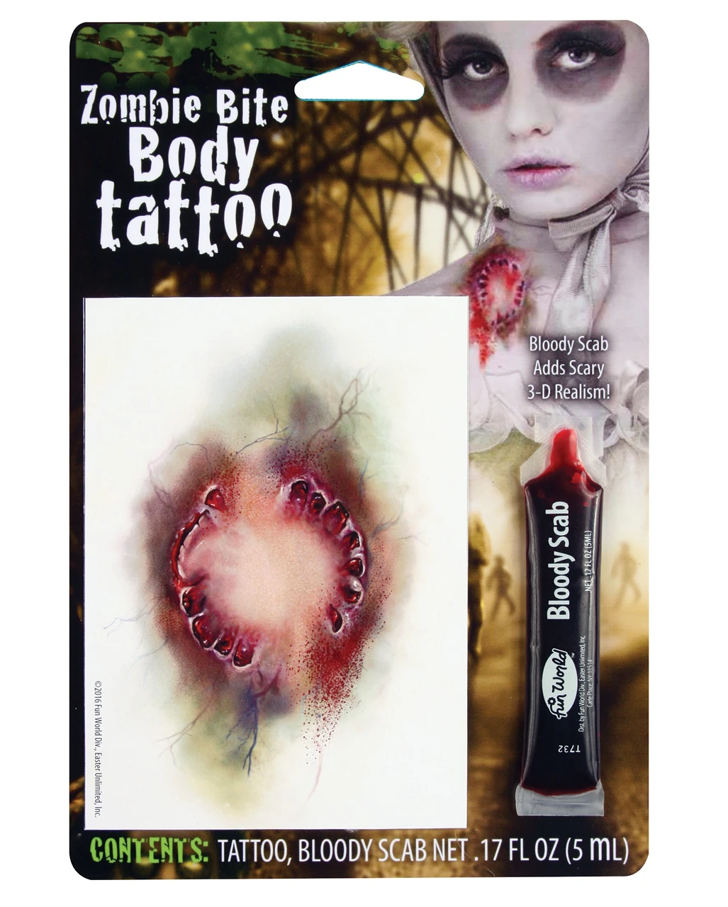 Zombie Biss Tattoo Mit Filmblut 1 Zombie Biss Tattoo Mit Filmblut